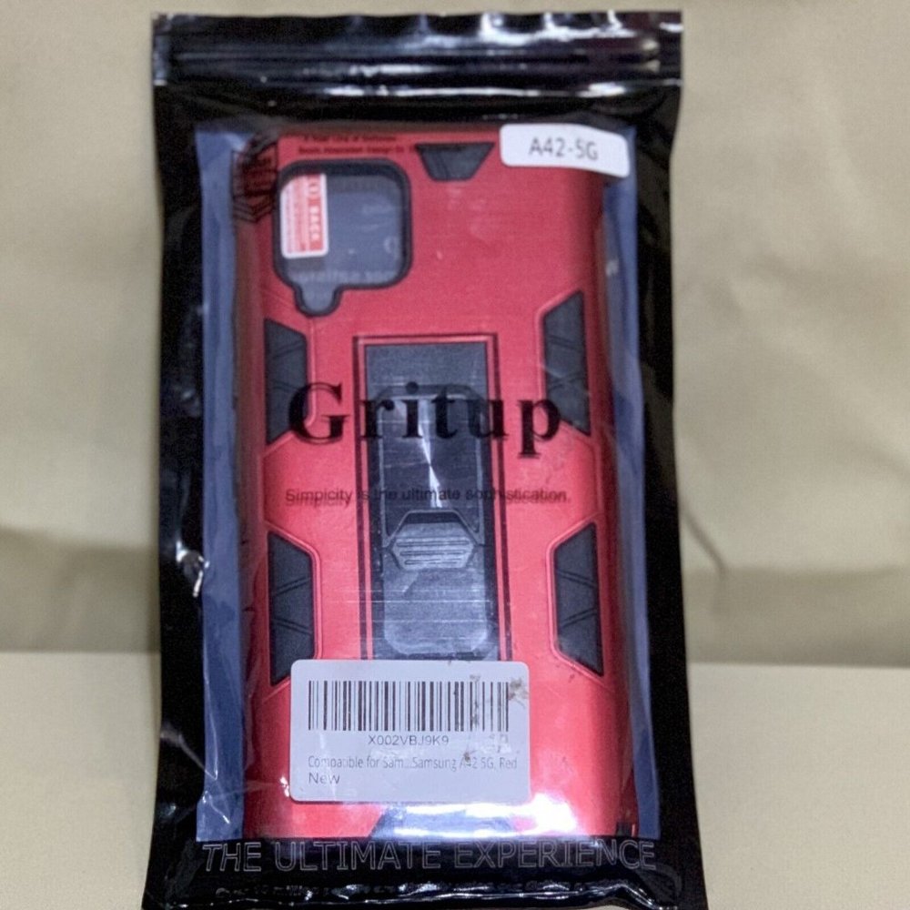 Gritup Red Military Grade Dual Layer Cover Case Fits Samsung Galaxy A42 5G New